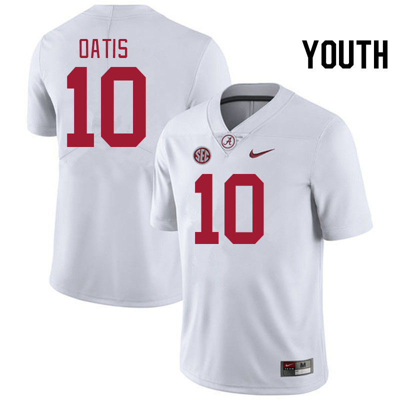 Youth #10 Jehiem Oatis Alabama Crimson Tide College Football Jerseys Stitched-White